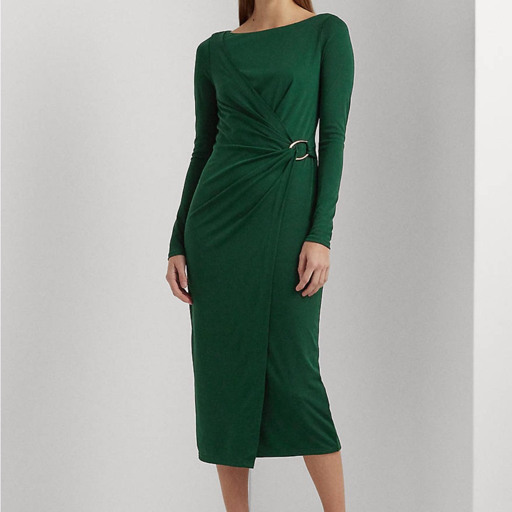 Ralph Lauren Forest Green Long Sleeve Dress
